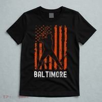 Baltimore Maryland American Flag Baseball Weathered T-Shirt thumb 5
