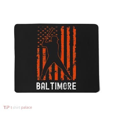 Baltimore Maryland American Flag Baseball Weathered Mousepad