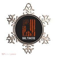 Baltimore Maryland American Flag Baseball Weathered Ornament thumb 0