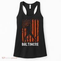 Baltimore Maryland American Flag Baseball Weathered Women's Tank Top thumb 0