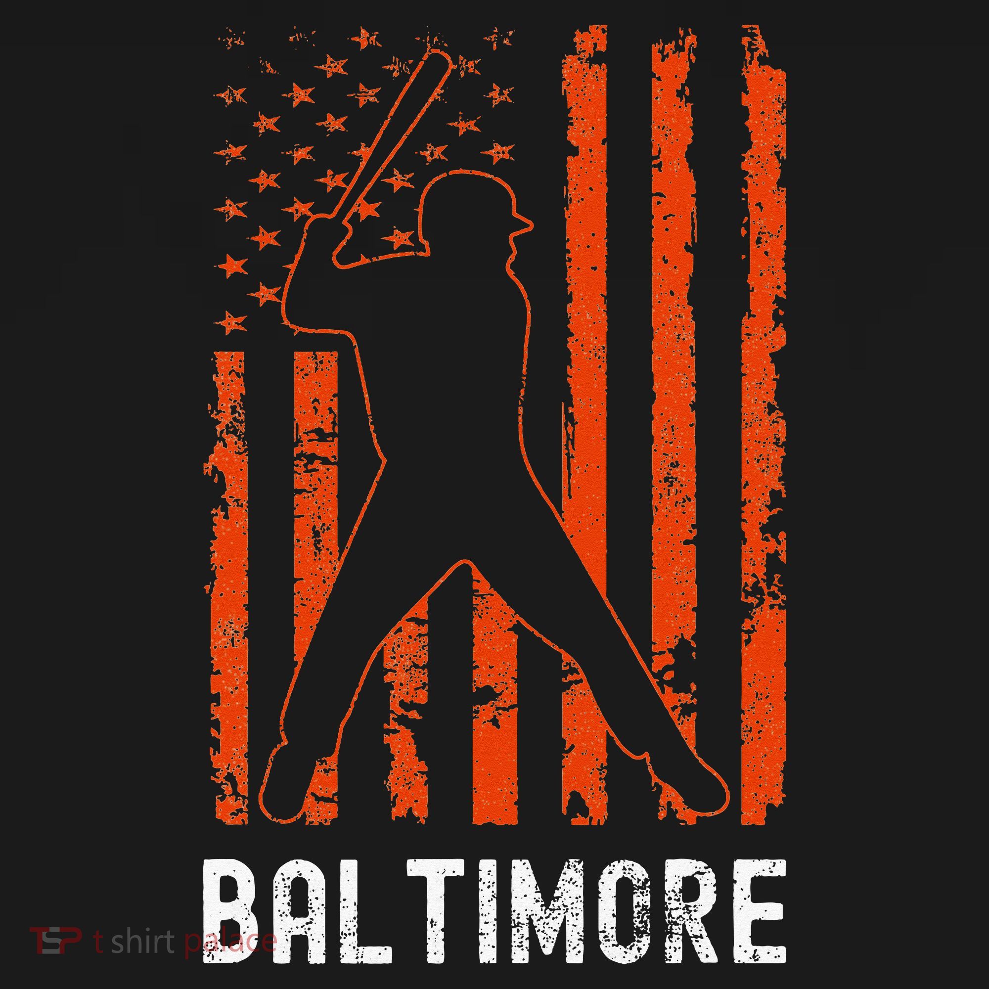 Baltimore Maryland American Flag Baseball Weathered Women's Tank Top