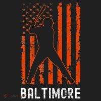 Baltimore Maryland American Flag Baseball Weathered Hat thumb 2