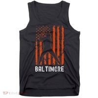 Baltimore Maryland American Flag Baseball Weathered Tank Top thumb 0