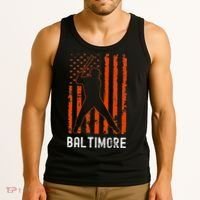 Baltimore Maryland American Flag Baseball Weathered Tank Top thumb 3
