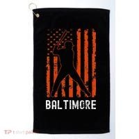 Baltimore Maryland American Flag Baseball Weathered Golf Towel thumb 0