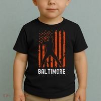 Baltimore Maryland American Flag Baseball Weathered Toddler T-Shirt thumb 2