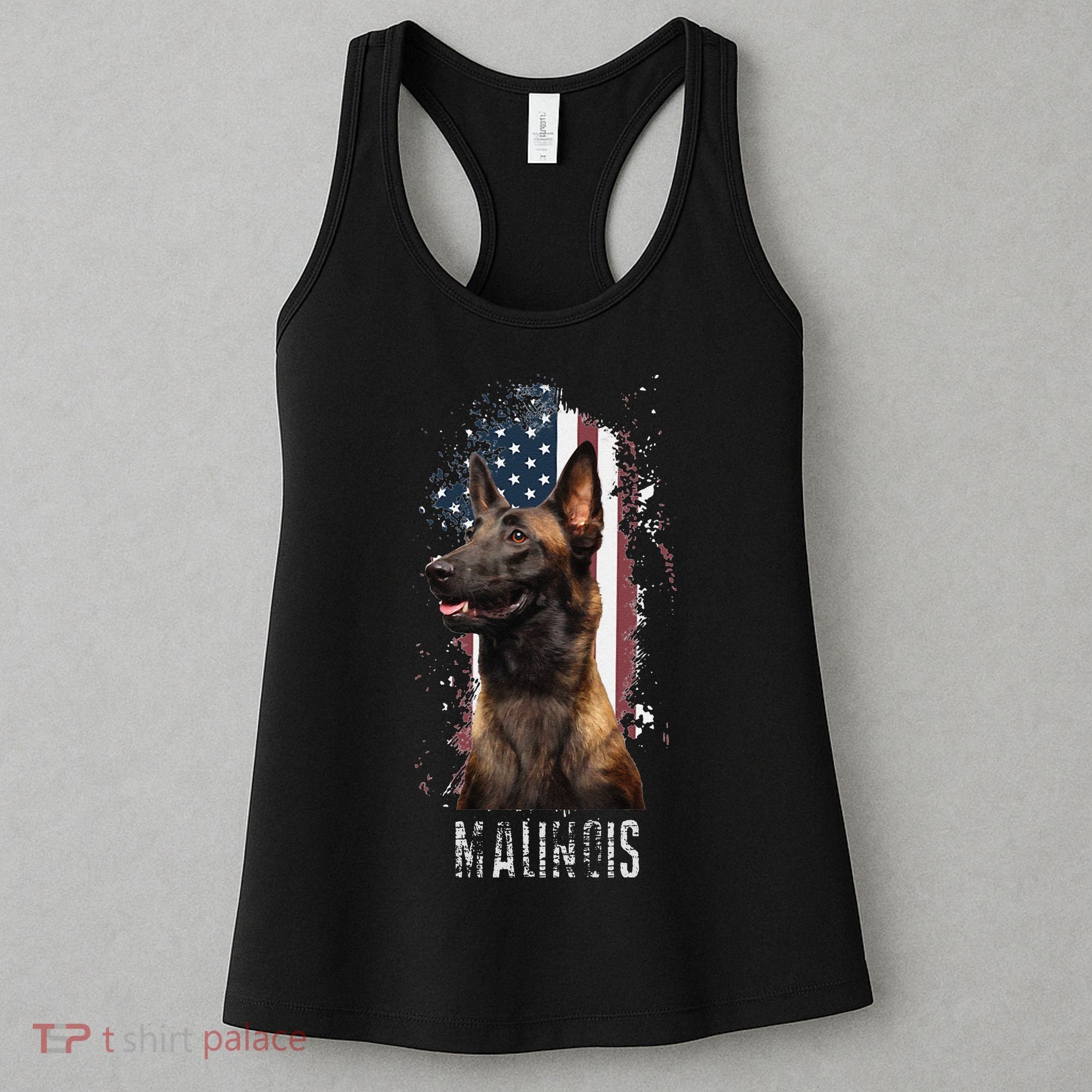 Belgian Malinois American Flag Funny Dog Gift Love Women's Tank Top