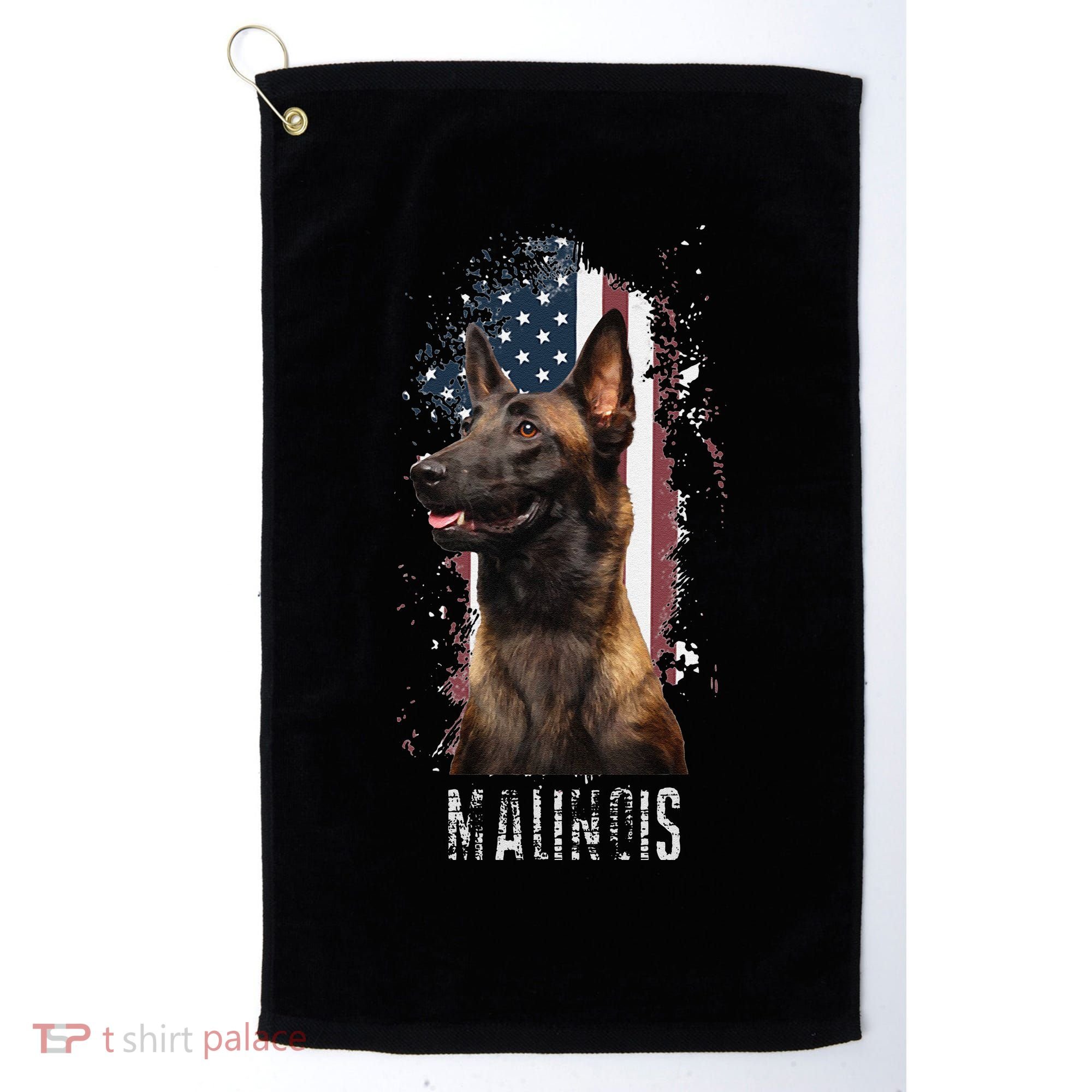 Belgian Malinois American Flag Funny Dog Gift Love Golf Towel
