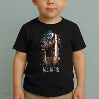 Belgian Malinois American Flag Funny Dog Gift Love Toddler T-Shirt thumb 2