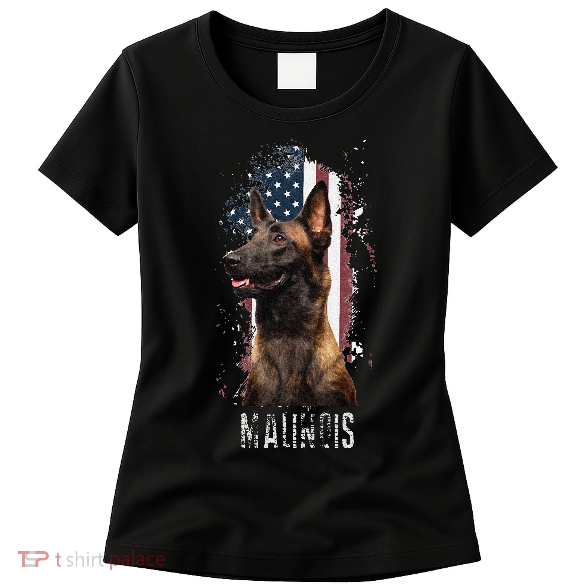 Belgian Malinois American Flag Funny Dog Gift Love Women's T-Shirt