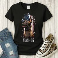 Belgian Malinois American Flag Funny Dog Gift Love Women's T-Shirt thumb 3