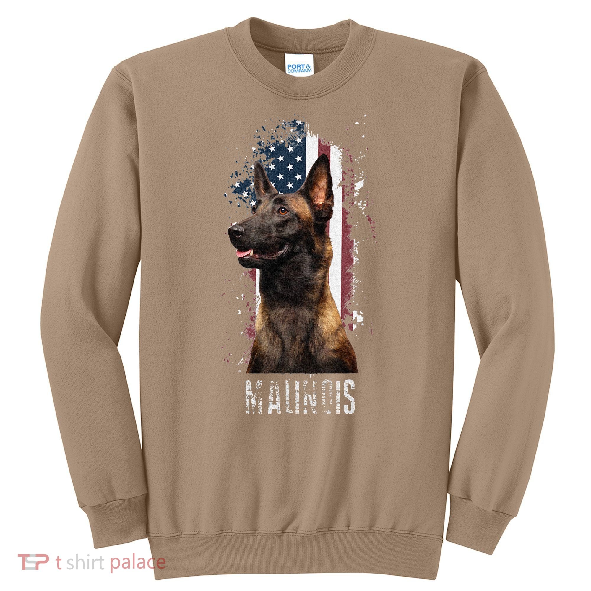 Belgian Malinois American Flag Funny Dog Gift Love Sweatshirt