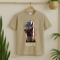 Belgian Malinois American Flag Funny Dog Gift Love T-Shirt thumb 2