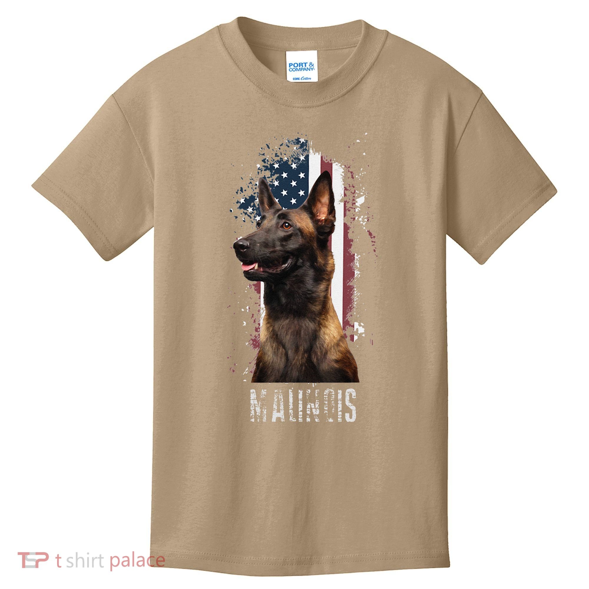 Belgian Malinois American Flag Funny Dog Gift Love Kids T-Shirt