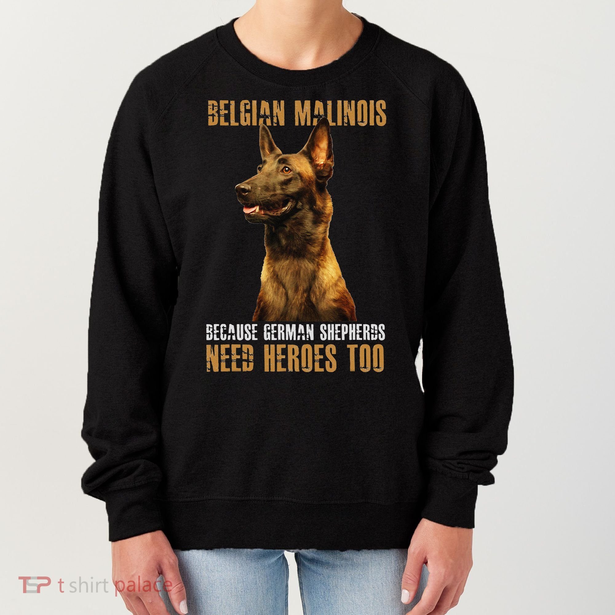 Belgian Malinois American Flag Funny Dog Gift Women's Sweatshirt