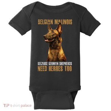 Belgian Malinois American Flag Funny Dog Gift Baby Bodysuit