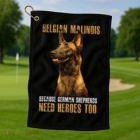 Belgian Malinois American Flag Funny Dog Gift Golf Towel thumb 1