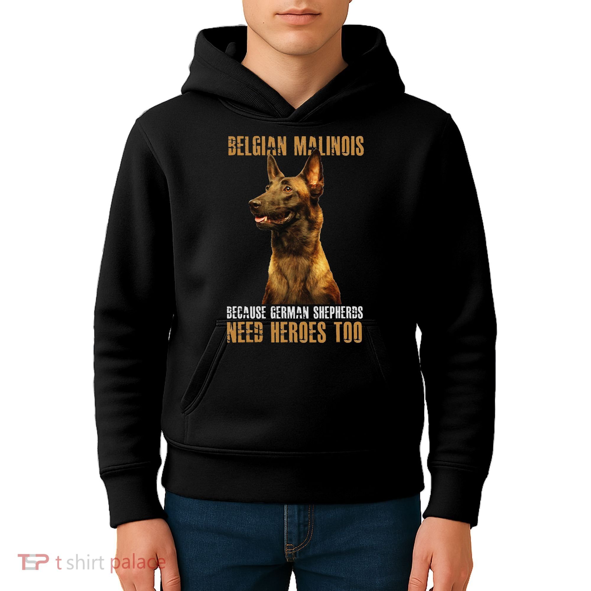 Belgian Malinois American Flag Funny Dog Gift Kids Hoodie