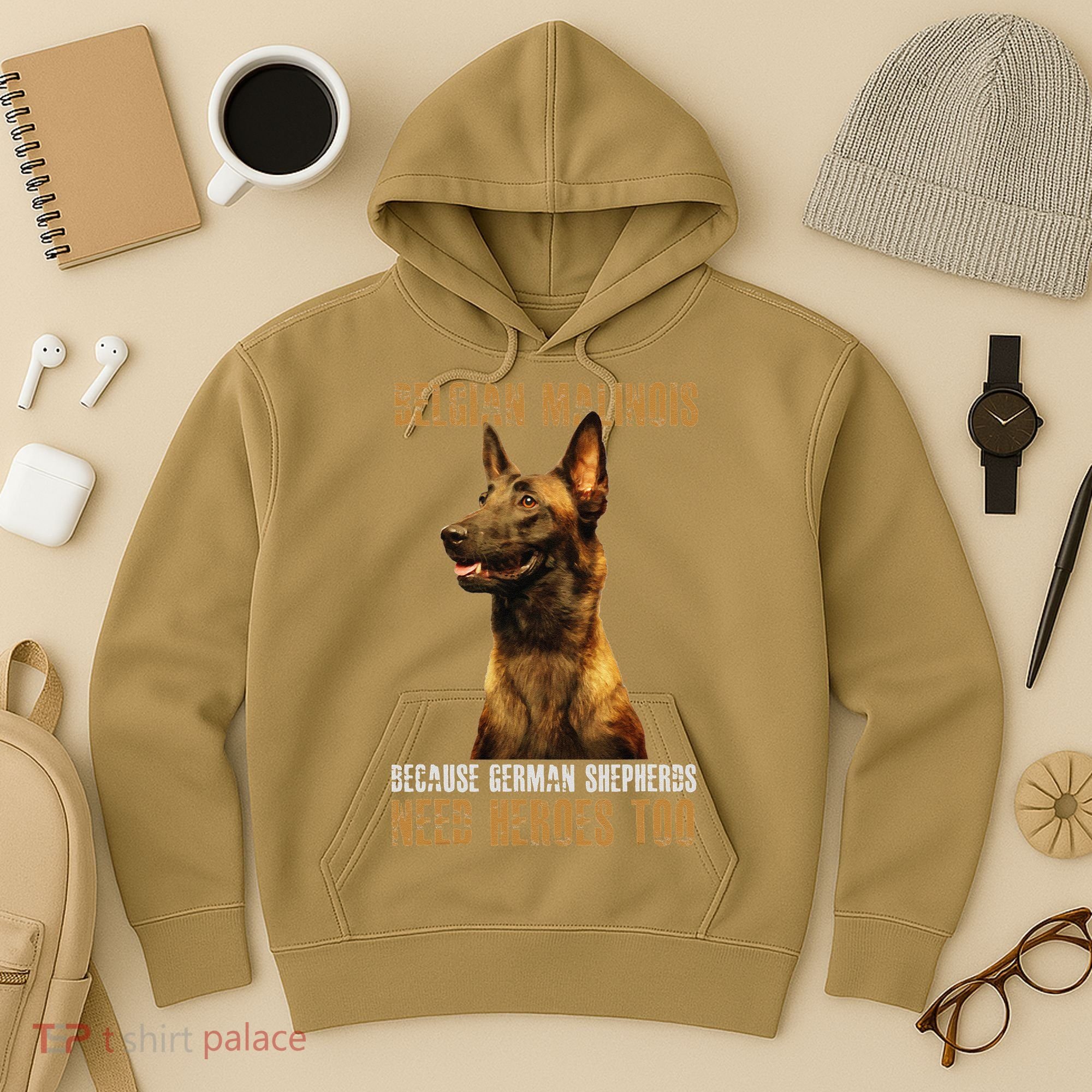 Belgian Malinois American Flag Funny Dog Gift Hoodie