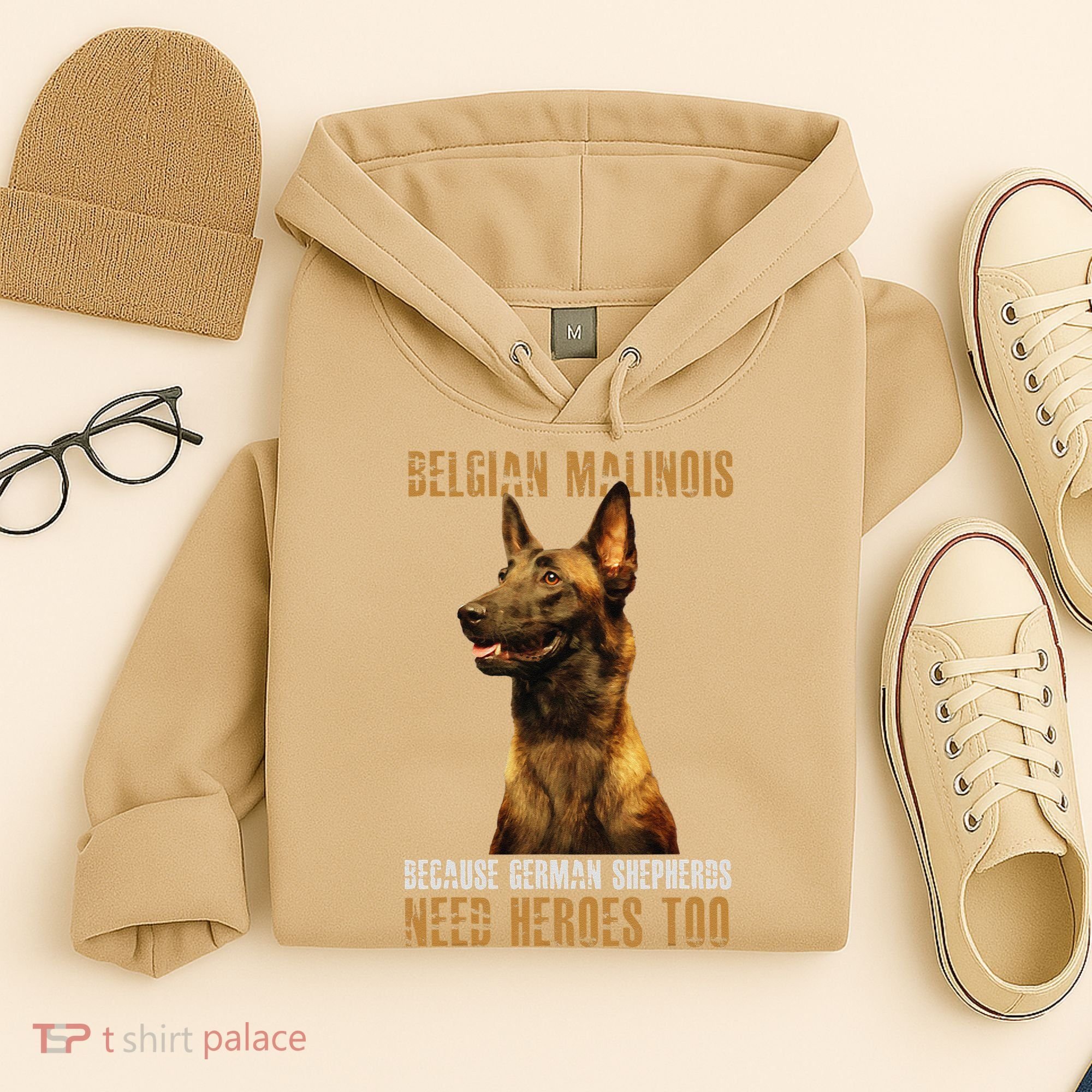 Belgian Malinois American Flag Funny Dog Gift Hoodie