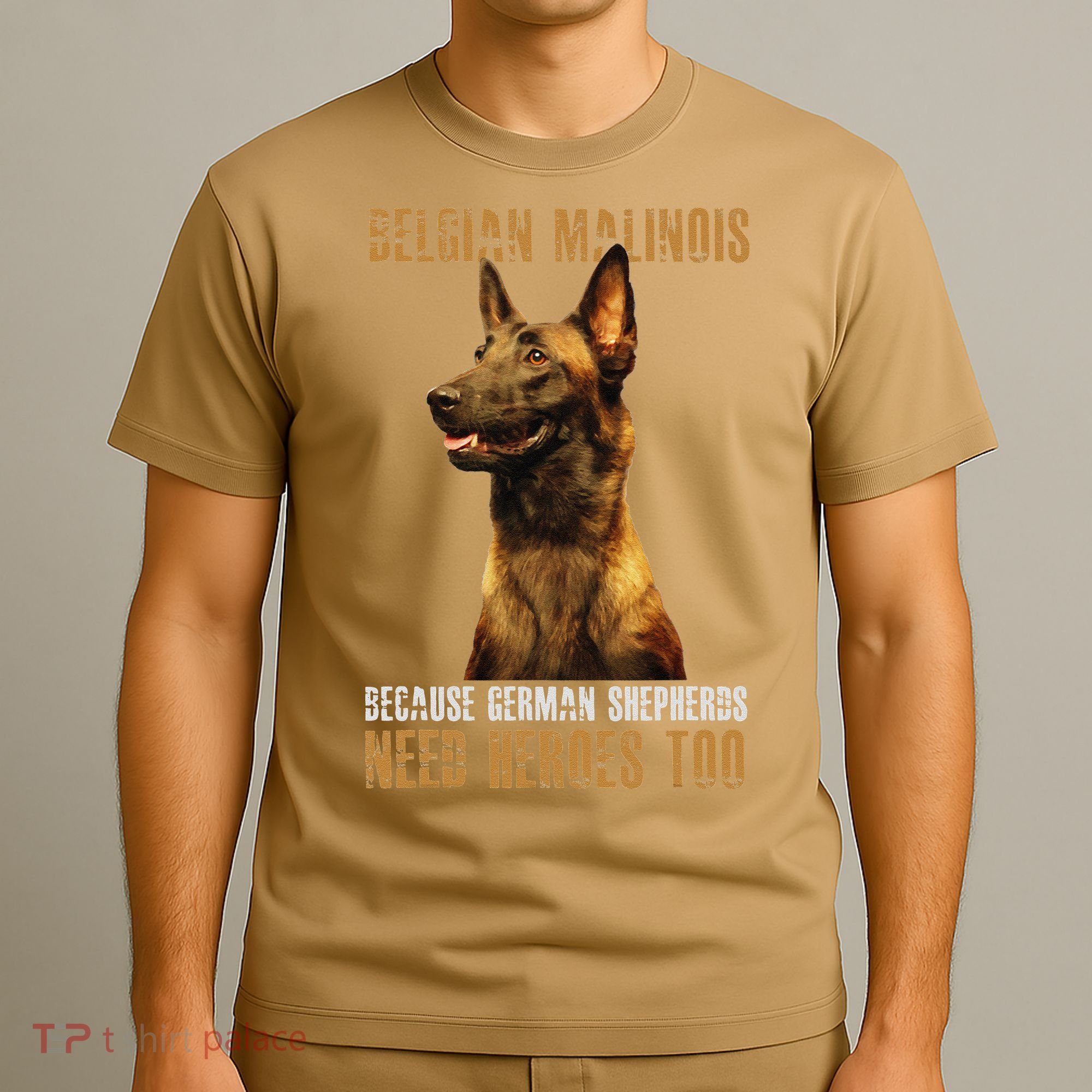 Belgian Malinois American Flag Funny Dog Gift T-Shirt