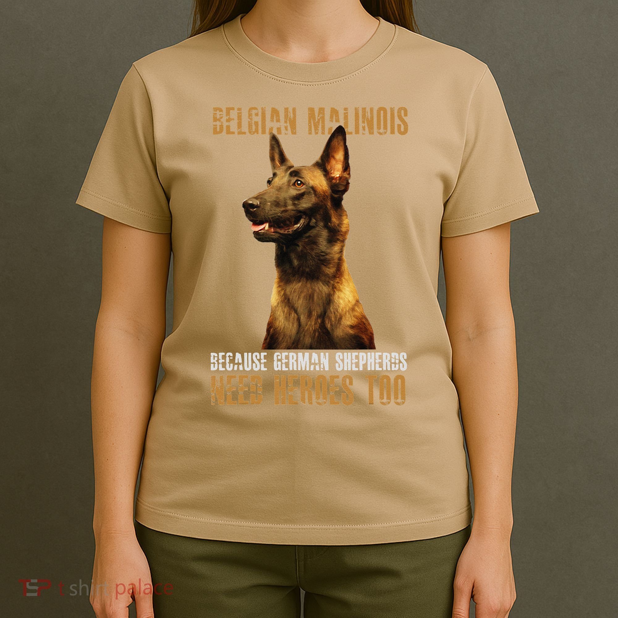 Belgian Malinois American Flag Funny Dog Gift T-Shirt