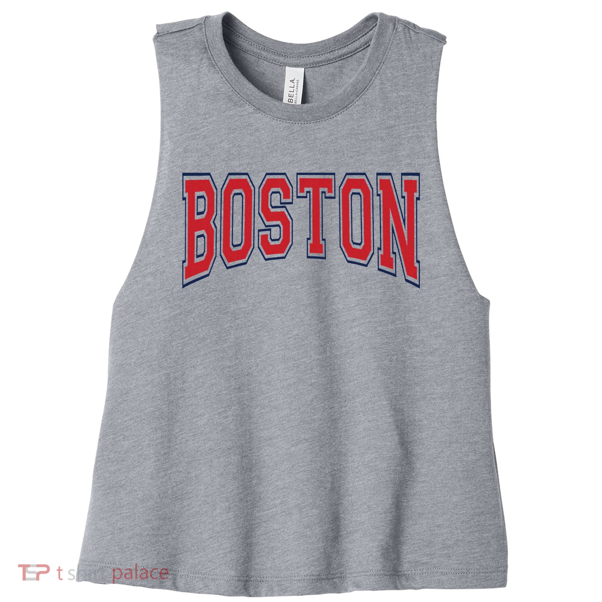 Boston Massachusetts Women's Racerback Cropped Tank