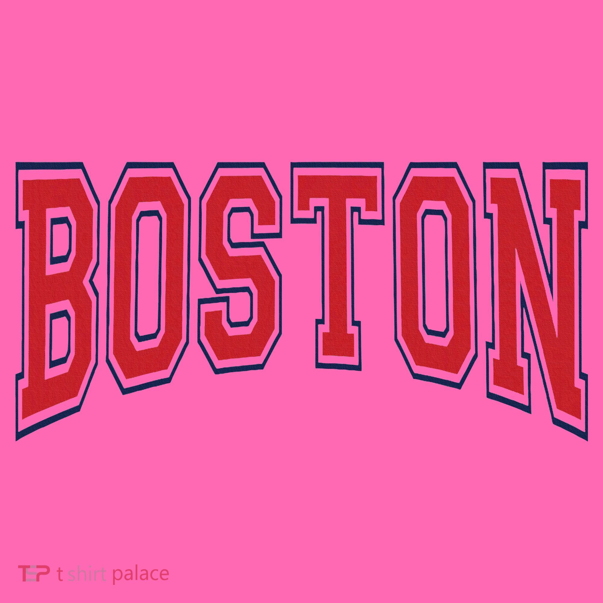 Boston Massachusetts Stripe Pom Pom Beanie