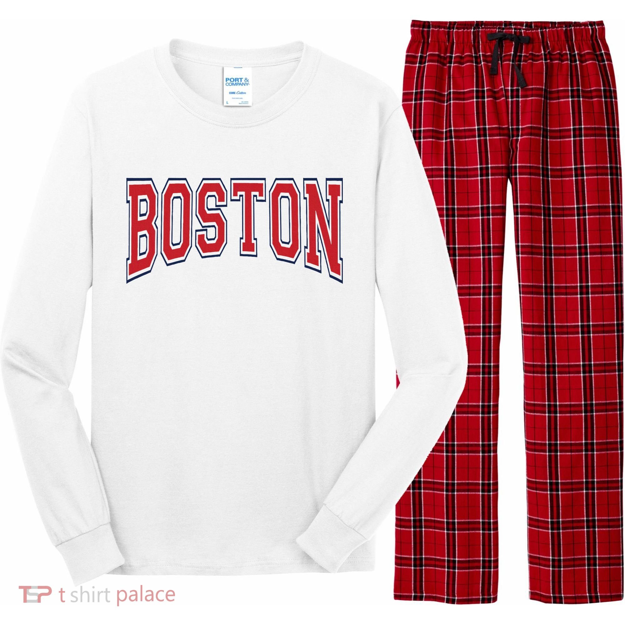 Boston Massachusetts Long Sleeve Pajama Set