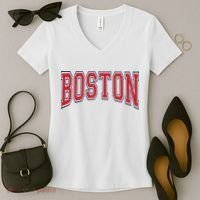 Boston Massachusetts Women's V-Neck T-Shirt thumb 2