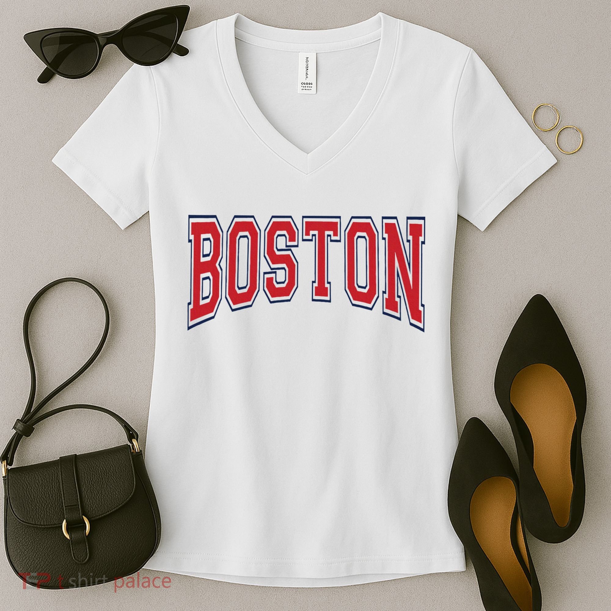 Boston Massachusetts Women's V-Neck T-Shirt
