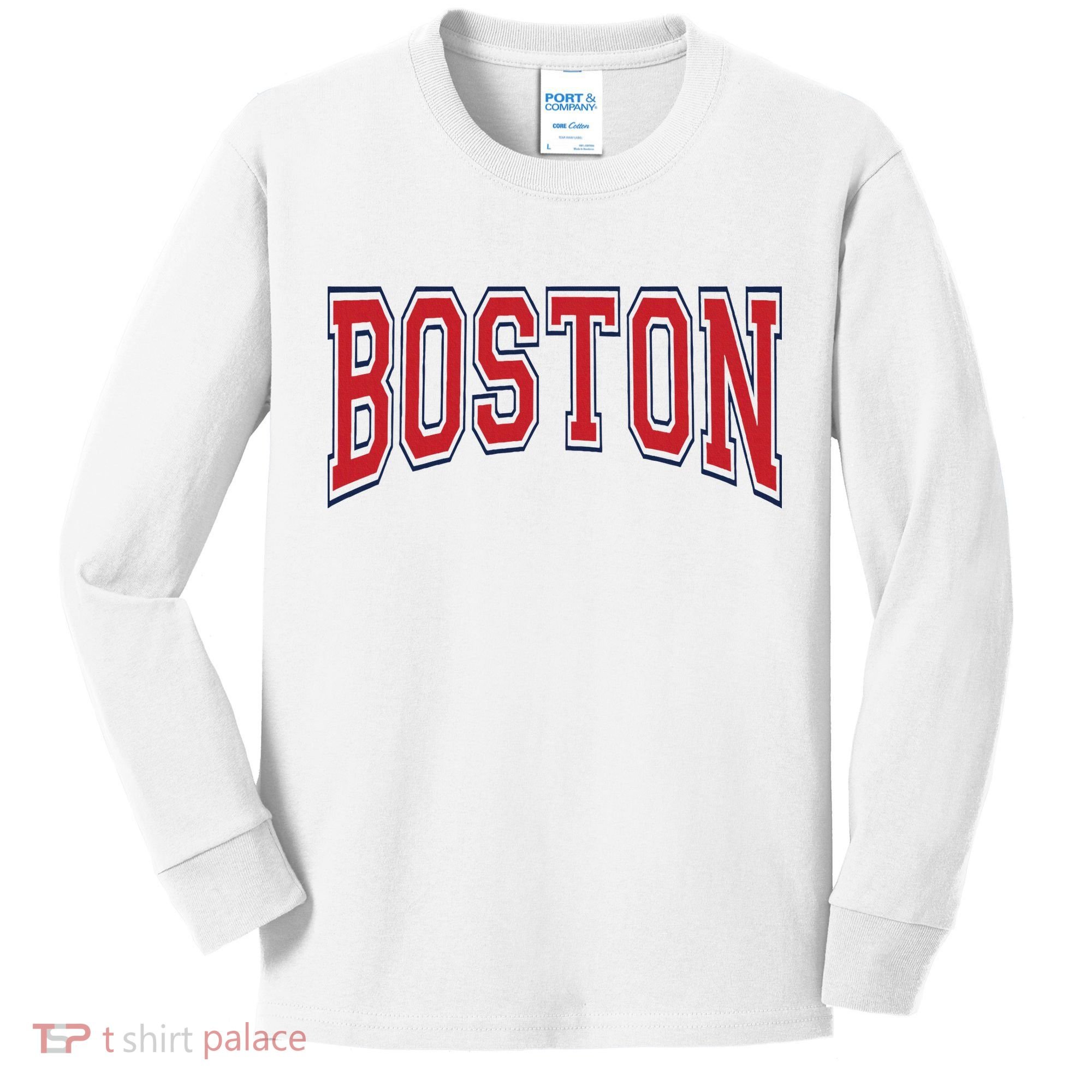 Boston Massachusetts Kids Long Sleeve Shirt