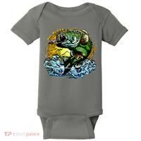 Big Mouth Bass Baby Bodysuit thumb 0