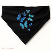 Blue Morpho Butterfly Swarm Lepidoptera Lover Entomologist USA-Made Doggie Bandana thumb 0