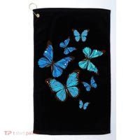 Blue Morpho Butterfly Swarm Lepidoptera Lover Entomologist Golf Towel thumb 0