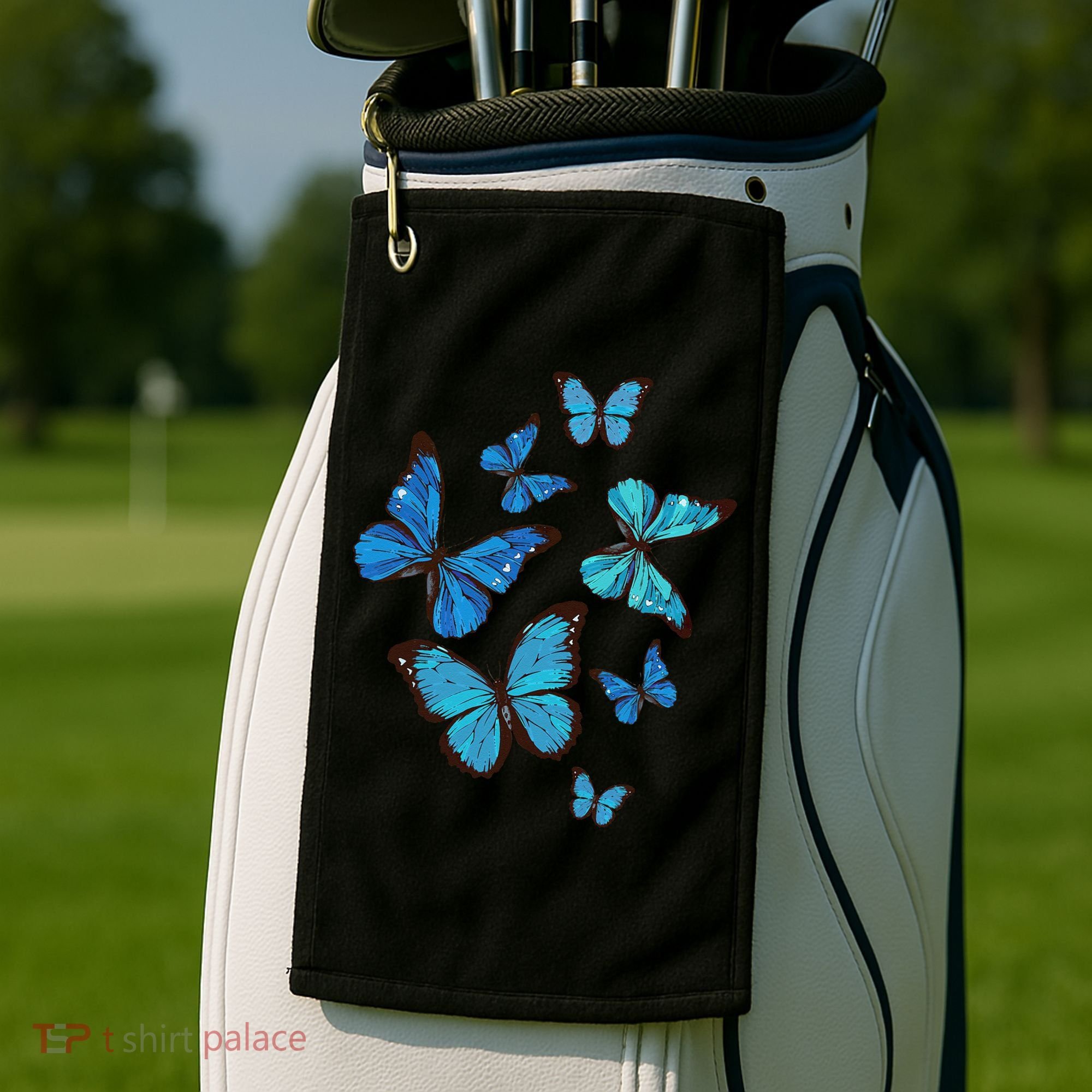 Blue Morpho Butterfly Swarm Lepidoptera Lover Entomologist Golf Towel