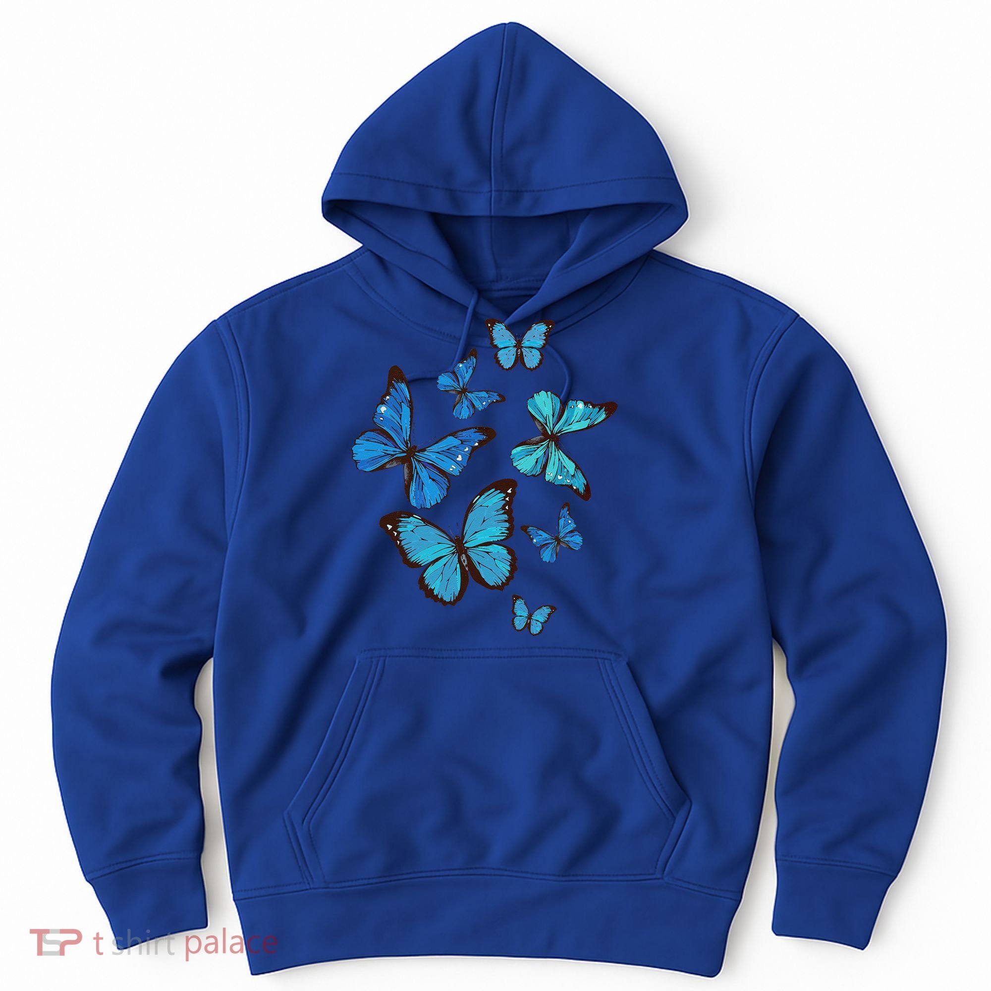 Blue Morpho Butterfly Swarm Lepidoptera Lover Entomologist Hoodie