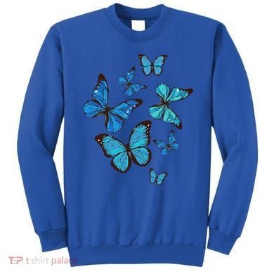 Blue Morpho Butterfly Swarm Lepidoptera Lover Entomologist Sweatshirt