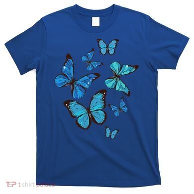 Blue Morpho Butterfly Swarm Lepidoptera Lover Entomologist T-Shirt