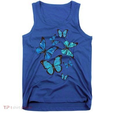 Blue Morpho Butterfly Swarm Lepidoptera Lover Entomologist Tank Top