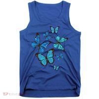 Blue Morpho Butterfly Swarm Lepidoptera Lover Entomologist Tank Top thumb 0