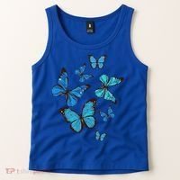 Blue Morpho Butterfly Swarm Lepidoptera Lover Entomologist Tank Top thumb 2