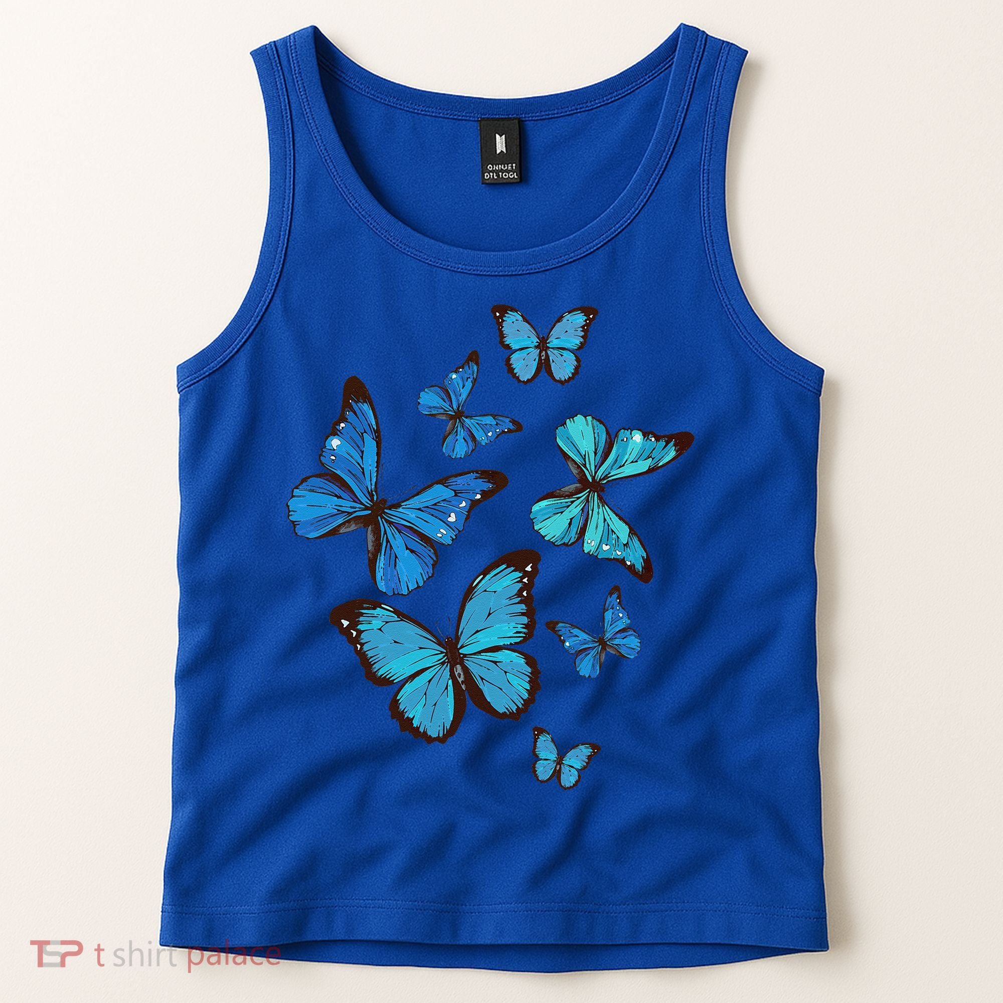 Blue Morpho Butterfly Swarm Lepidoptera Lover Entomologist Tank Top