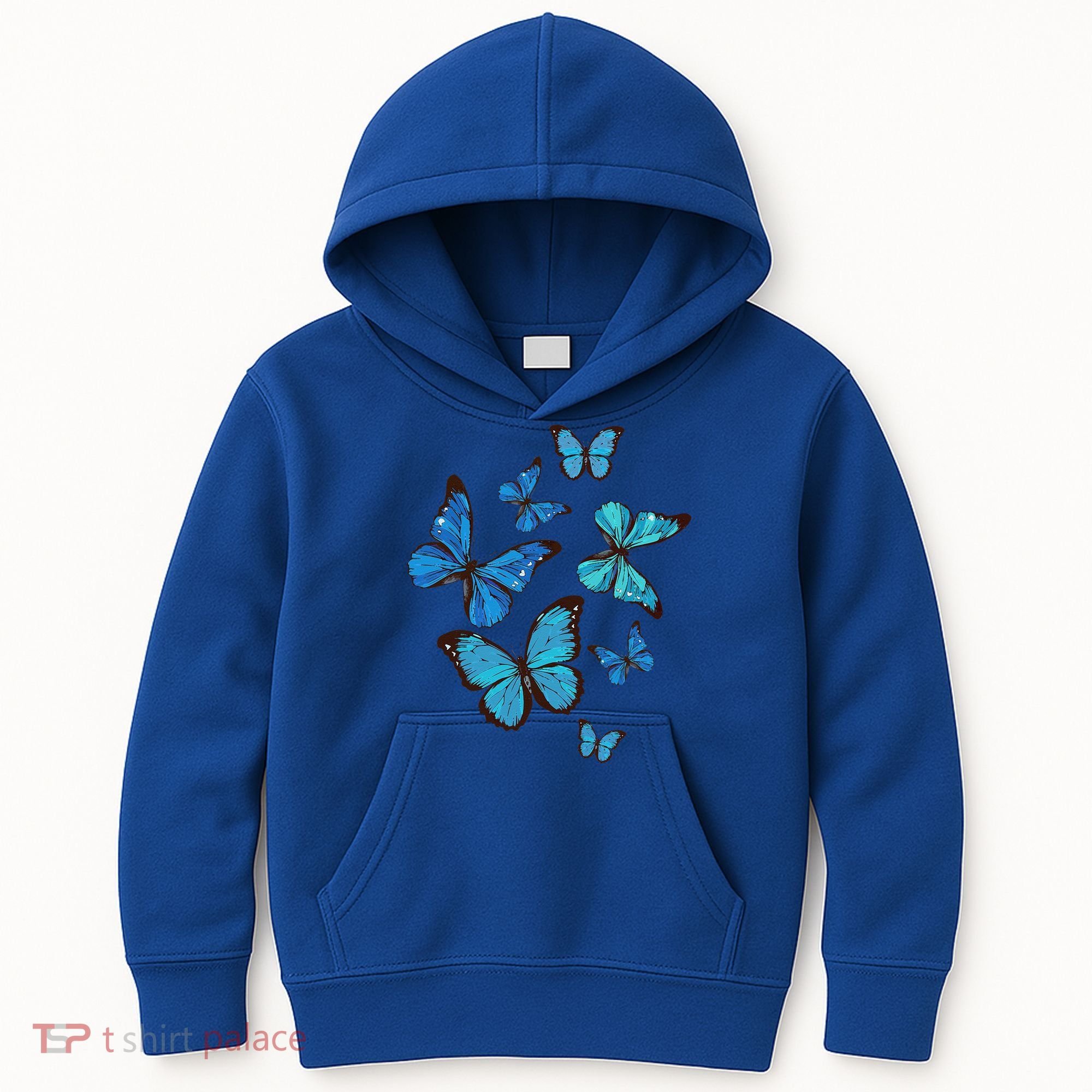Blue Morpho Butterfly Swarm Lepidoptera Lover Entomologist Kids Hoodie