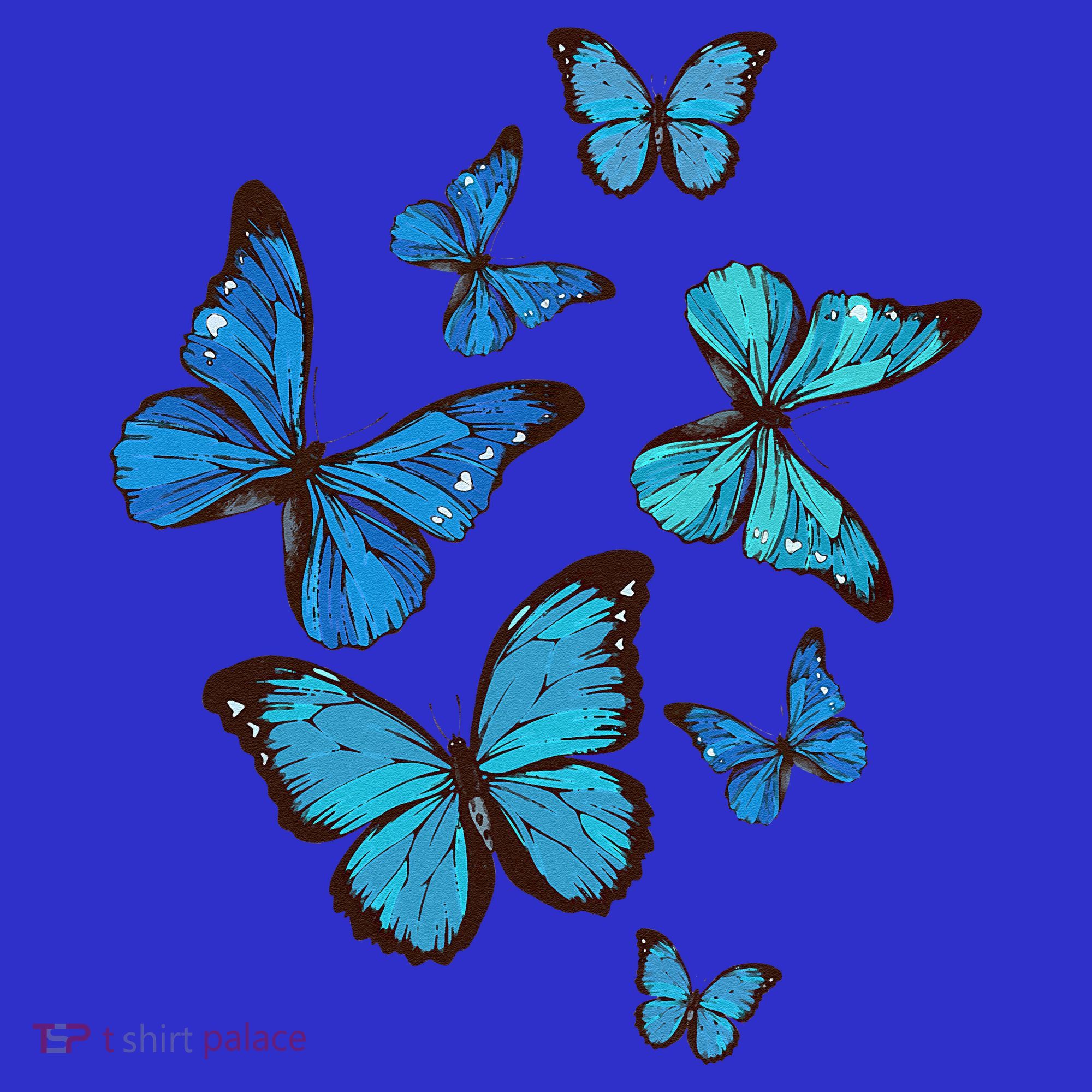 Blue Morpho Butterfly Swarm Lepidoptera Lover Entomologist Kids Long Sleeve Shirt