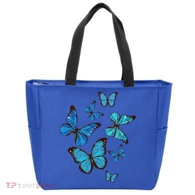 Blue Morpho Butterfly Swarm Lepidoptera Lover Entomologist Tote Bag