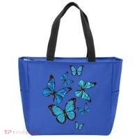 Blue Morpho Butterfly Swarm Lepidoptera Lover Entomologist Tote Bag thumb 0