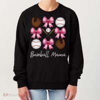 Baseball Mama Baseball Mom Mothers Day Mommy Coquette Bow Women's Sweatshirt thumb 0