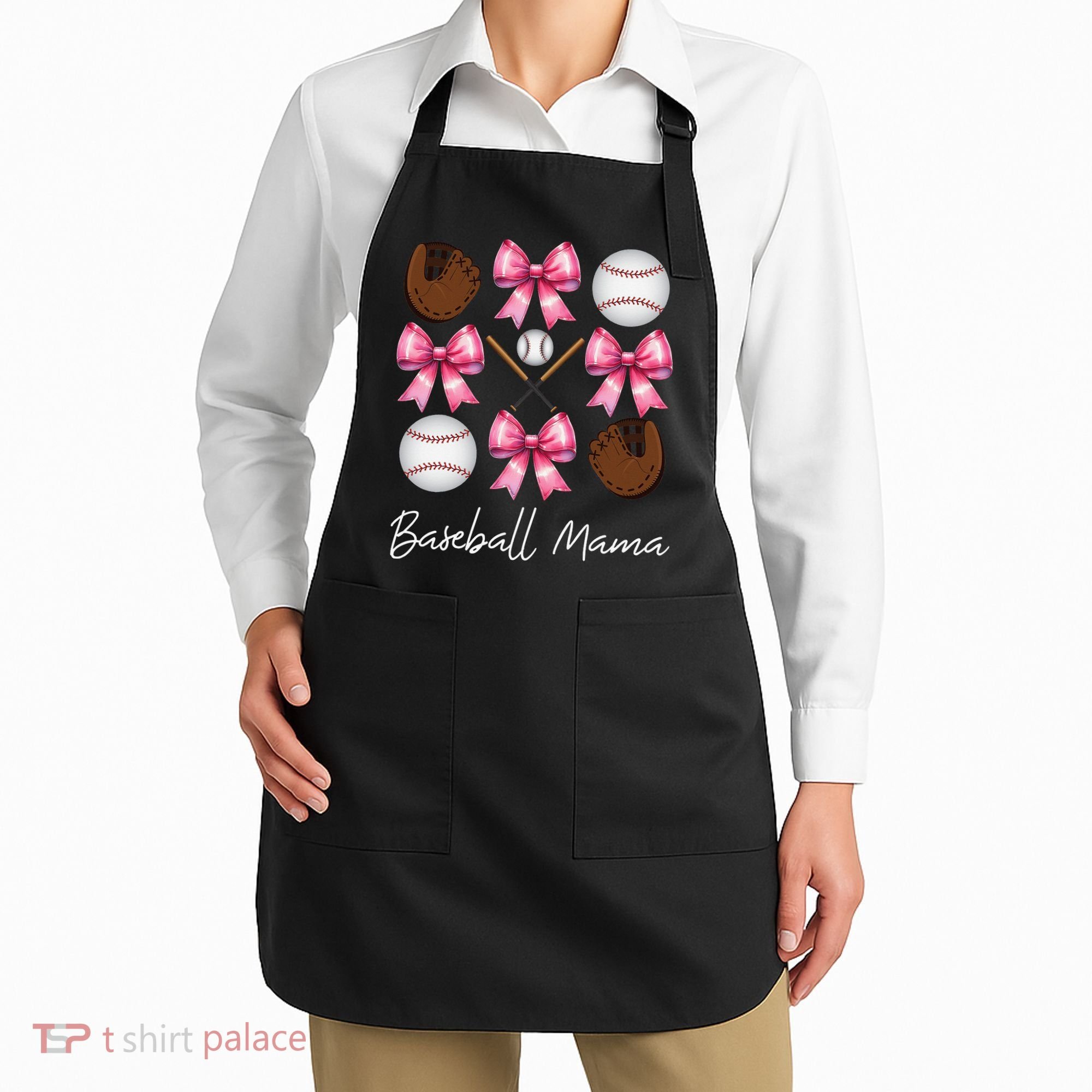 Baseball Mama Baseball Mom Mothers Day Mommy Coquette Bow Apron