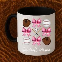 Baseball Mama Baseball Mom Mothers Day Mommy Coquette Bow Coffee Mug thumb 2